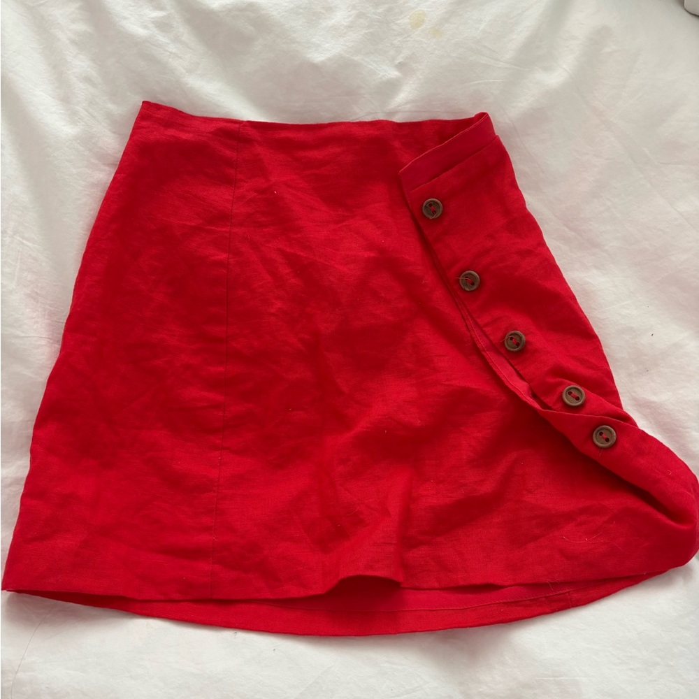 Skylar + Madison Red Wrap Mini Skirt